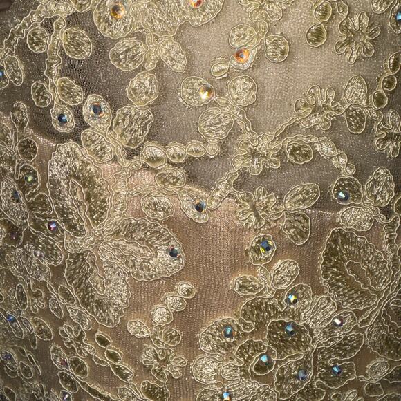 ELIZABETH by GLS Champagne Party Prom Sequin Beaded Dress women’s size XL - Picture 7 of 9